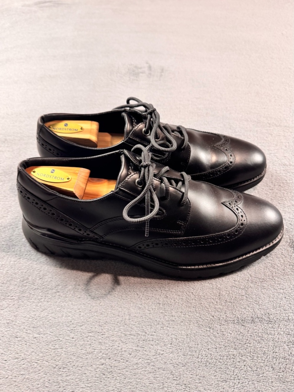 Rockport Total Motion Sport Men’s Black Leather Wingtip Shoes